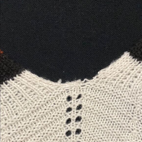 Chevron Knit Sweater - Cream, Brown, and Orange by FCT With Love Size Large - Picture 2 of 3